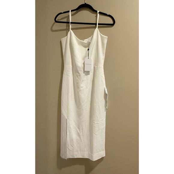 Dress The Population White Rory Fringe Dress Medium Med M NWT - Picture 4 of 6